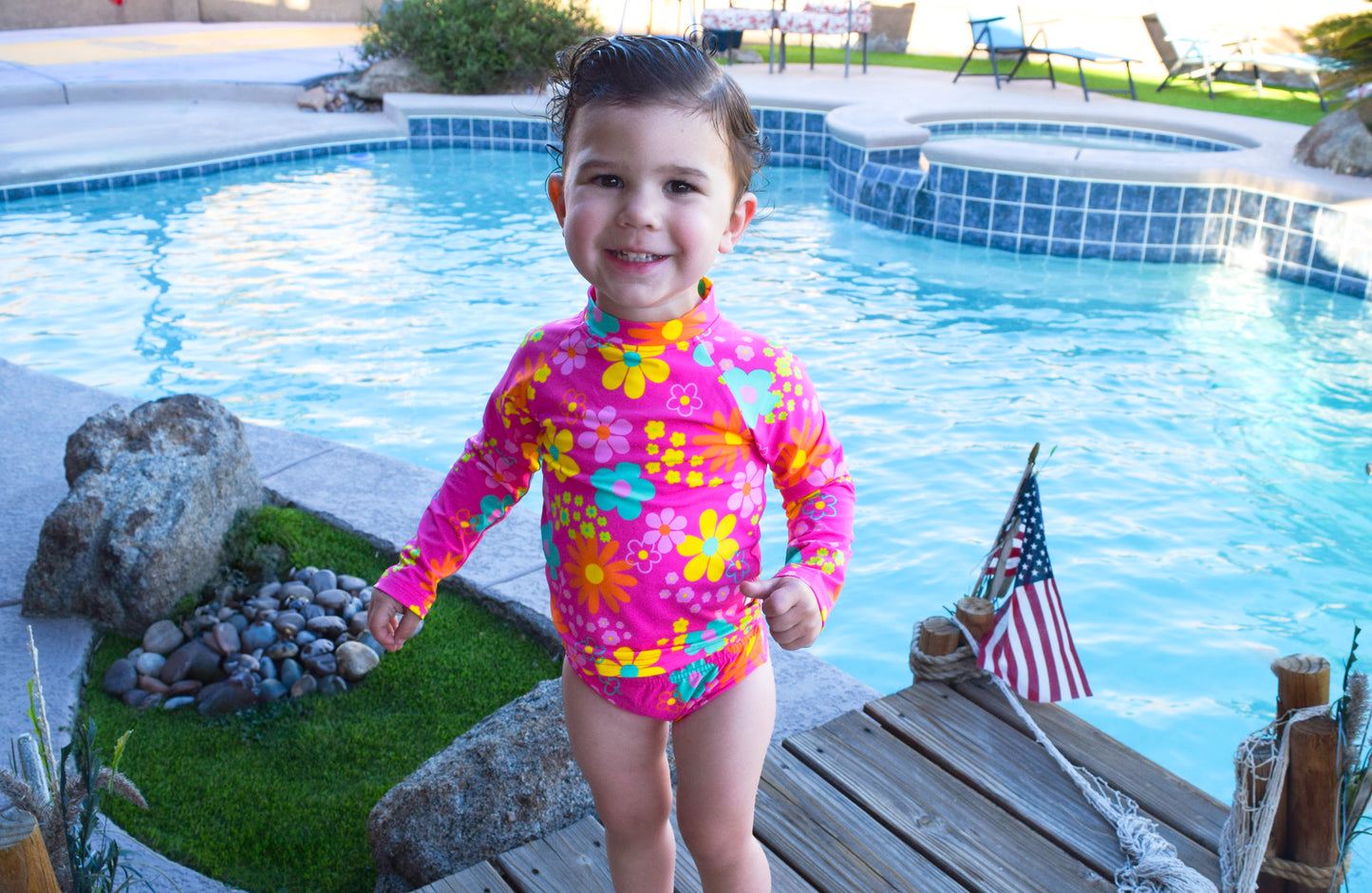 Neon Garden Girls Swimsuit