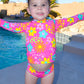 Neon Garden Girls Swimsuit